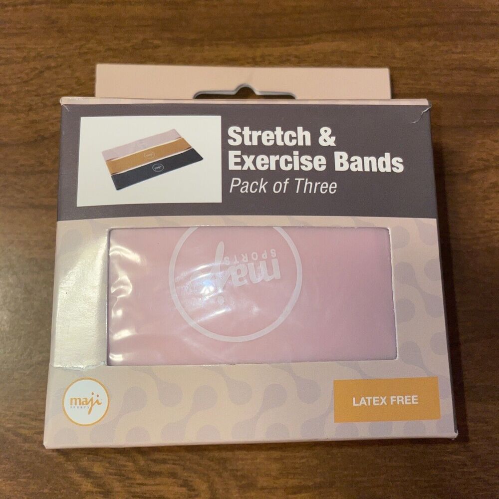 Sports Stretch & Exercise Bands by Maji  - Set of 3 Variable Resistance - NIB